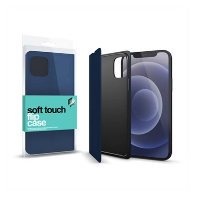 PU bőrhatású kihajtható tok iPhone 11 készülékhez, sötétkék