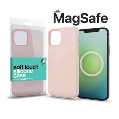 XPRO™ MagSafe rögzítésű Soft Touch Szilikon tok Apple Iphone 15 Pro Max krétarózsaszín
