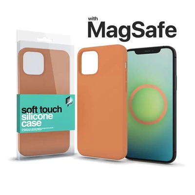 XPRO™ MagSafe rögzítésű Soft Touch Szilikon tok Apple Iphone 15 Pro narancs