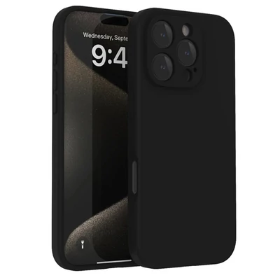 TPU Matt fekete szilikon tok iPhone 16 Pro