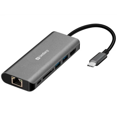 Sandberg USB-C Dock HDMI LAN SD USB,61W