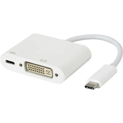 USB-C DVI adapter töltési lehetőséggel