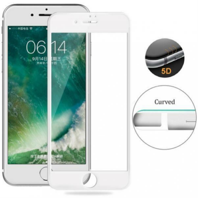 5D Screen Protection Glass For iPhone 6/7/8 Curved White