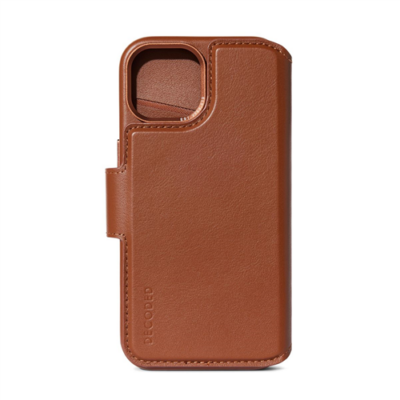 Decoded Leather Detachable Wallet, tan - iPhone 15 Plus