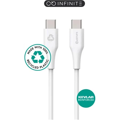 INFINITE USB-C to USB-C Cable , 3m White. Recycled Plastic. Super Soft