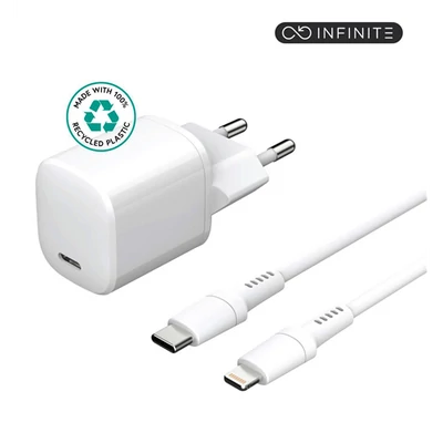 eSTUFF INFINITE Charger Kit 20W charger with 1.5m USB-C to Lightning cable