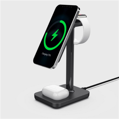 3in1 Magnetic Wireless charger, Space grey alu/plastic