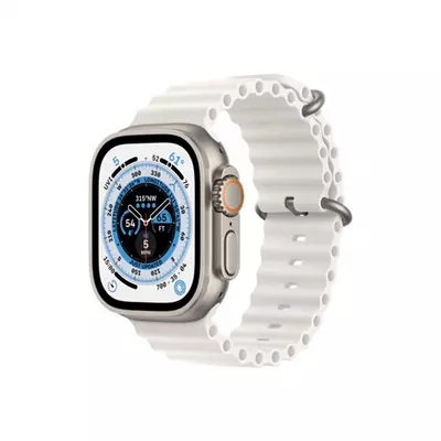 Apple Watch Ultra GPS + Cellular – 49 mm-es titántok, fehér óceán szíj