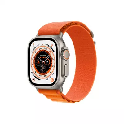 Apple Watch Ultra GPS + Cellular – 49 mm-es titántok, narancsszínű alpesi pánt (S)