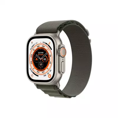 Apple Watch Ultra GPS + Cellular – 49 mm-es titántok, zöld alpesi pánt (S)