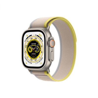 Apple Watch Ultra GPS + Cellular – 49 mm-es titántok, sárga-bézs terep pánt (S/M)