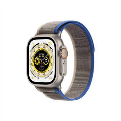 Apple Watch Ultra GPS + Cellular – 49 mm-es titántok, kék-szürke terep pánt (S/M)