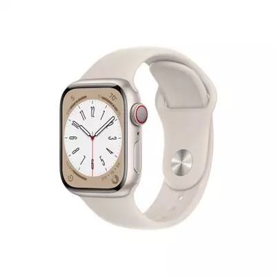 Apple Watch Series 8 GPS + Cellular – 41 mm-es csillagfény alumíniumtok, csillagfény sportszíj
