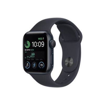 Apple Watch SE (2022) GPS – 40 mm-es éjfekete alumíniumtok, éjfekete sportszíj