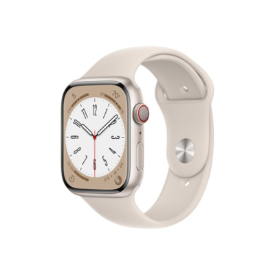 Apple Watch Series 8 GPS + Cellular – 45 mm-es csillagfény alumíniumtok, csillagfény sportszíj