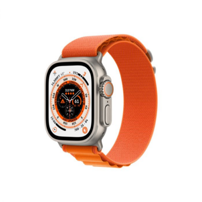 Apple Watch Ultra GPS + Cellular – 49 mm-es titántok, narancsszínű alpesi pánt (M)
