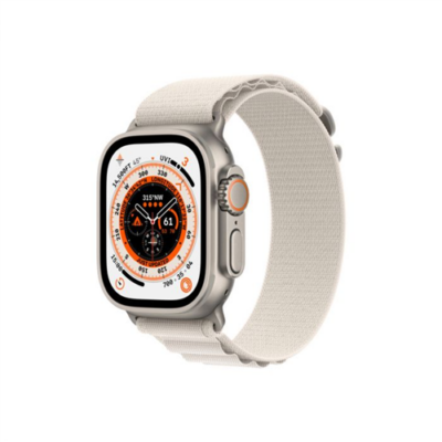Apple Watch Ultra GPS + Cellular – 49 mm-es titántok, csillagfény alpesi pánt (S)