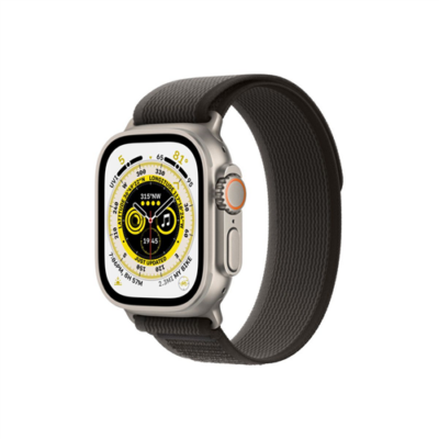 Apple Watch Ultra GPS + Cellular – 49 mm-es titántok, fekete-szürke terep pánt (S/M)