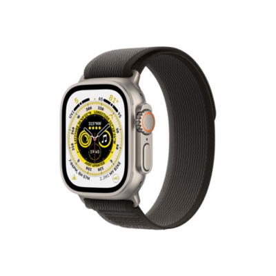 Apple Watch Ultra GPS + Cellular – 49 mm-es titántok, fekete-szürke terep pánt (M/L)