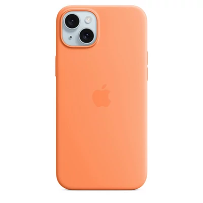 iPhone 15 Silicon Case with Magsafe - Orange Sorbet