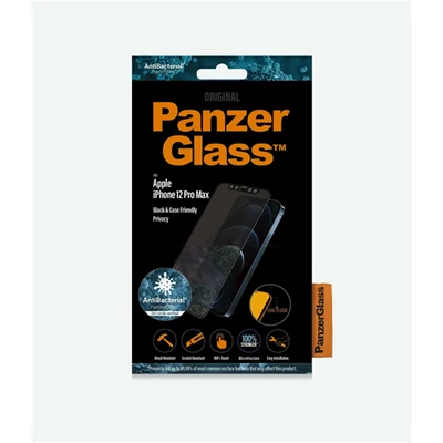 P2712 - PANZER GLASS Apple iPhone 12 Pro Max Case Friendly Privacy AB - Black