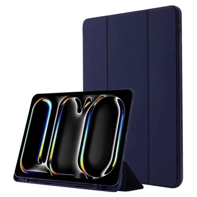 iPad Air 6 13 hüvelykes és iPad Pro 12,9 hüvelykes tok, sötétkék, Pencil-tartóval