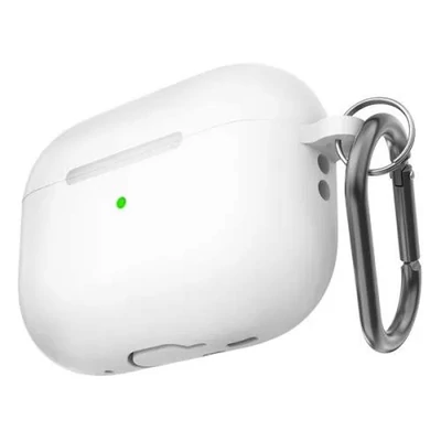 Airpods Pro 2 szilikon tok fehér karabineres