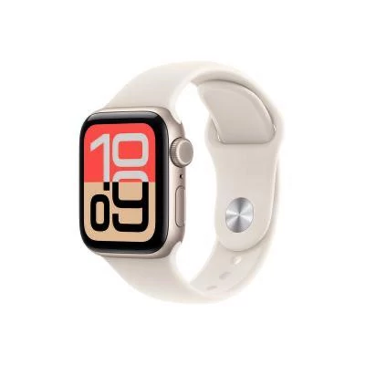 Apple Watch SE 3 Cellular 44mm Starlight Aluminium Case with Starlight Sport Band - S/M