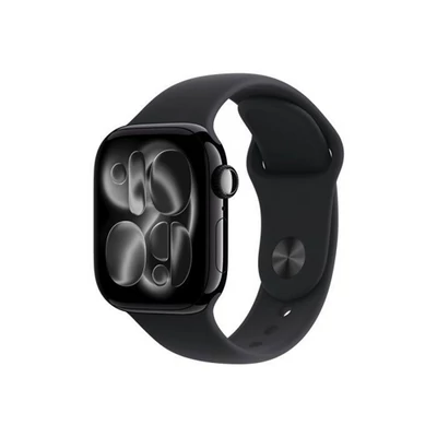 Apple Watch S11 GPS 46mm Jet Black Aluminium Case with Black Sport Band - S/M