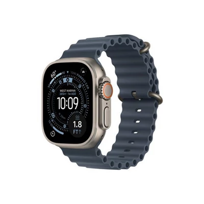 Apple Watch Ultra 3 Cellular 49mm Natural Titanium Case with Anchor Blue Ocean Band