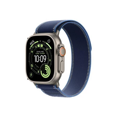 Apple Watch Ultra 3 Cellular 49mm Natural Titanium Case with Blue/Bright Blue Trail Loop - S/M