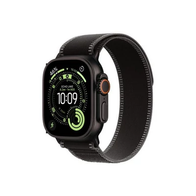 Apple Watch Ultra 3 Cellular 49mm Black Titanium Case with Black/Charcoal Trail Loop - M/L