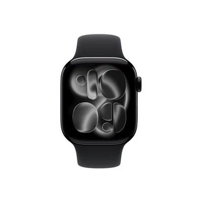 Apple Watch S11 Cellular 46mm Jet Black Aluminium Case with Black Sport Band - S/M