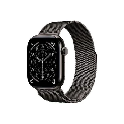 Apple Watch S11 Cellular 46mm Slate Titanium Case with Slate Milanese Loop - S/M