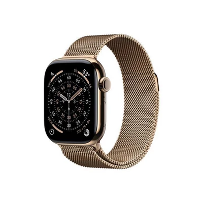 Apple Watch S11 Cellular 46mm Gold Titanium Case with Gold Milanese Loop - M/L