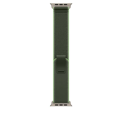 Apple Watch 49mm Loop:  Green/Neon Trail Loop - S/M - Natural Titanium Finish