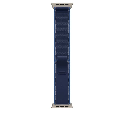 Apple Watch 49mm Loop:  Blue/Bright Blue Trail Loop - M/L - Natural Titanium Finish