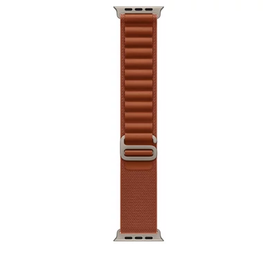 Apple Watch 49mm Loop:  Terra Cotta Alpine Loop - Small - Natural Titanium Finish