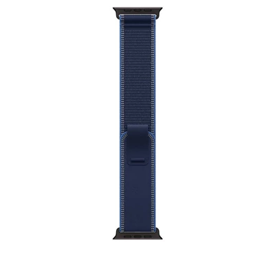 Apple Watch 49mm Loop:  Blue/Bright Blue Trail Loop - S/M - Black Titanium Finish