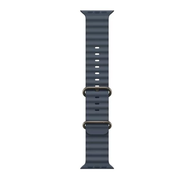 Apple Watch 49mm Band:  Anchor Blue Ocean Band - Natural Titanium Finish