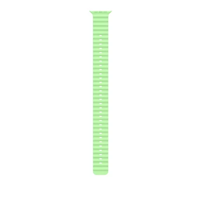 Apple Watch 49mm Band:  Neon Green Ocean Band Extension - Natural Titanium Finish