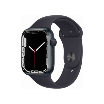 Apple Watch S7 Cellular, 45mm Midnight Aluminium Case with Midnight Sport Band - Regular