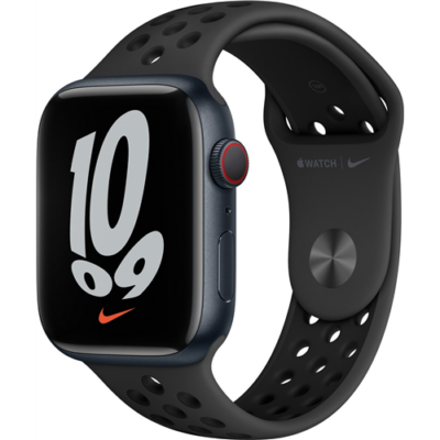 Apple Watch Nike S7 Cellular, 45mm Midnight Aluminium Case with Anthracite/Black Nike Sport Band - Regular