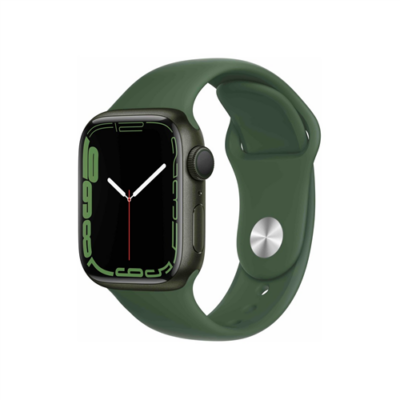 Apple Watch S7 GPS, 41mm Green Aluminium Case with Clover Sport Band - Regular