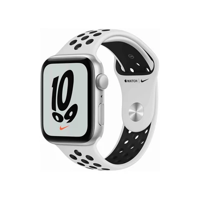 Apple Watch Nike SE (v2) GPS, 44mm Silver Aluminium Case with Pure Platinum/Black Nike Sport Band - Regular