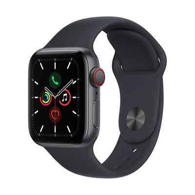 Apple Watch SE (v2) Cellular, 40mm Space Grey Aluminium Case with Midnight Sport Band - Regular