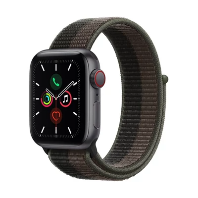 Apple Watch SE (v2) Cellular, 40mm Space Grey Aluminium Case with Tornado/Grey Sport Loop