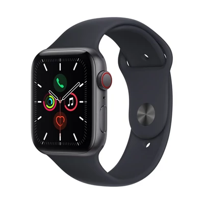 Apple Watch SE (v2) Cellular, 44mm Space Grey Aluminium Case with Midnight Sport Band - Regular