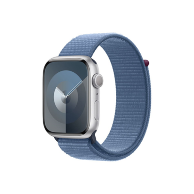 Apple Watch S9 GPS 41mm Silver Alu Case w Winter Blue Sport Loop