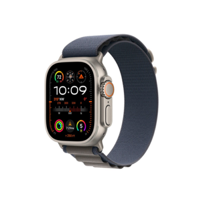 Apple Watch Ultra2 Cellular, 49mm Titanium Case w Blue Alpine Loop - Small